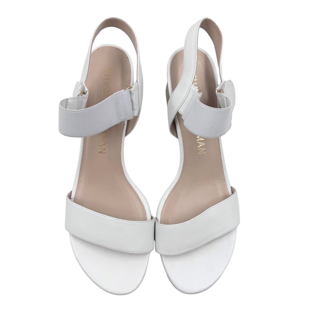 Stuart Weitzman 10 White Shalia Heels