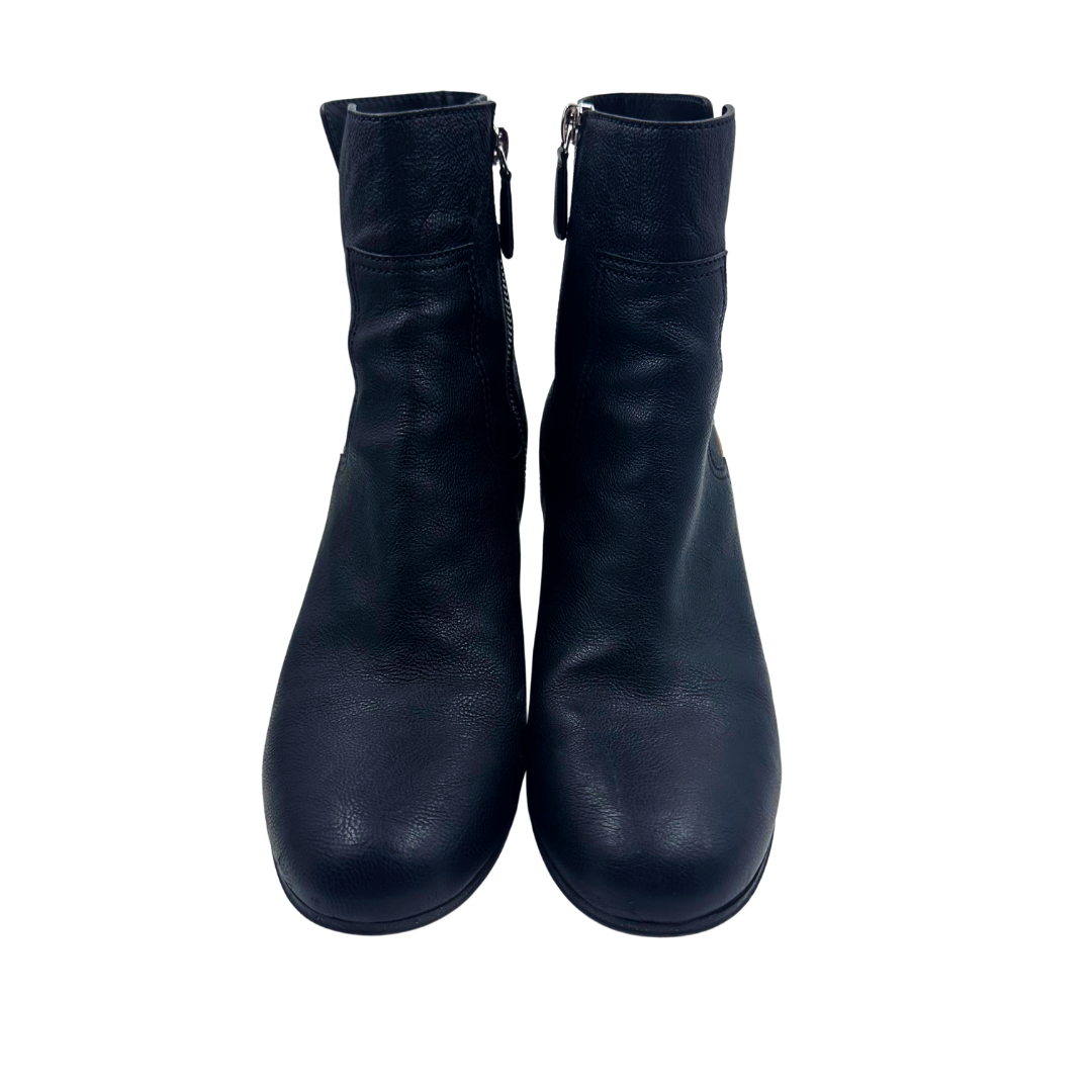 Chanel Black/White Leather Booties