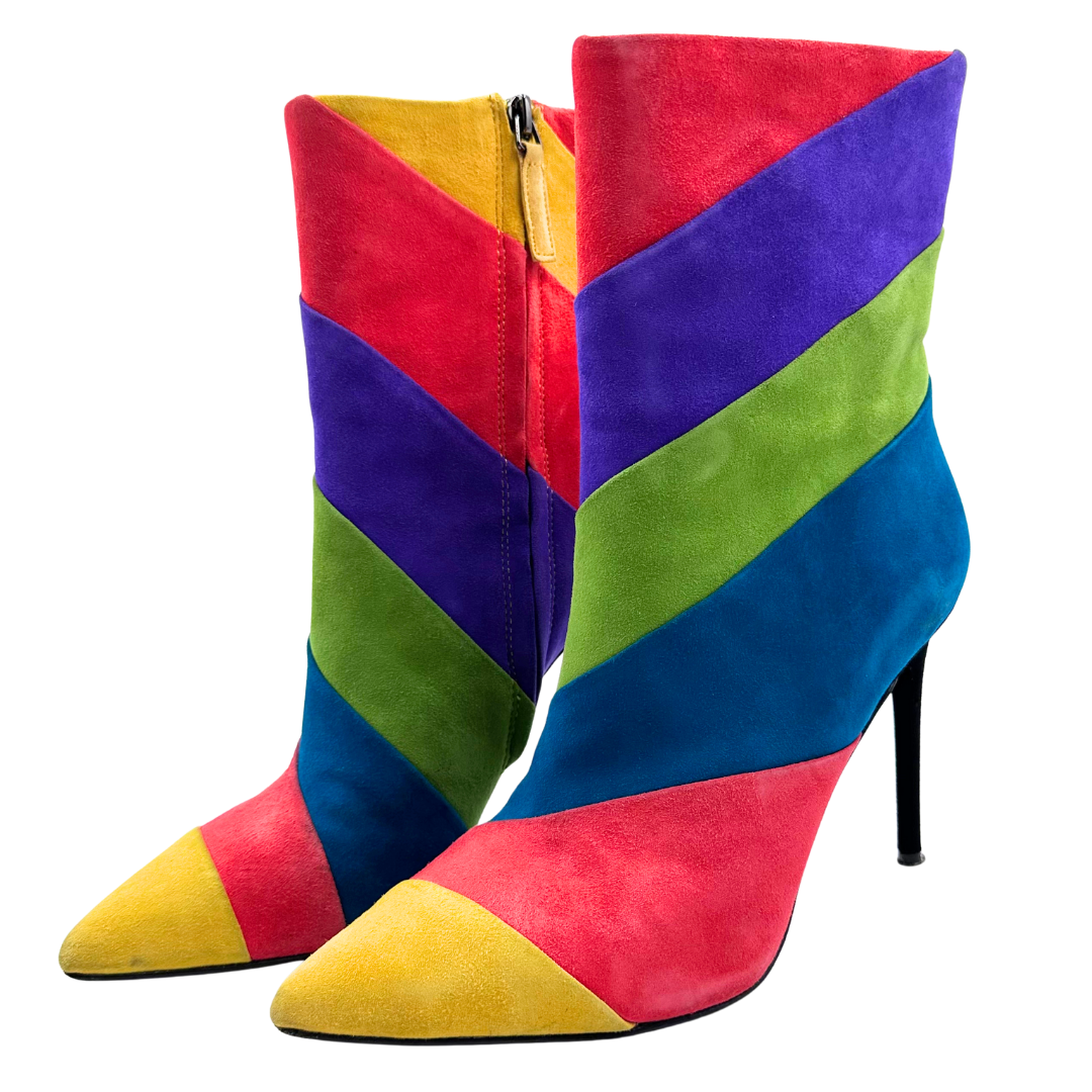 Alice + Olivia 8 Multi-Color Suede Boots