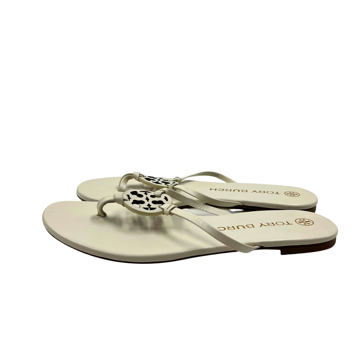 Tory Burch 8 White Leather Flats