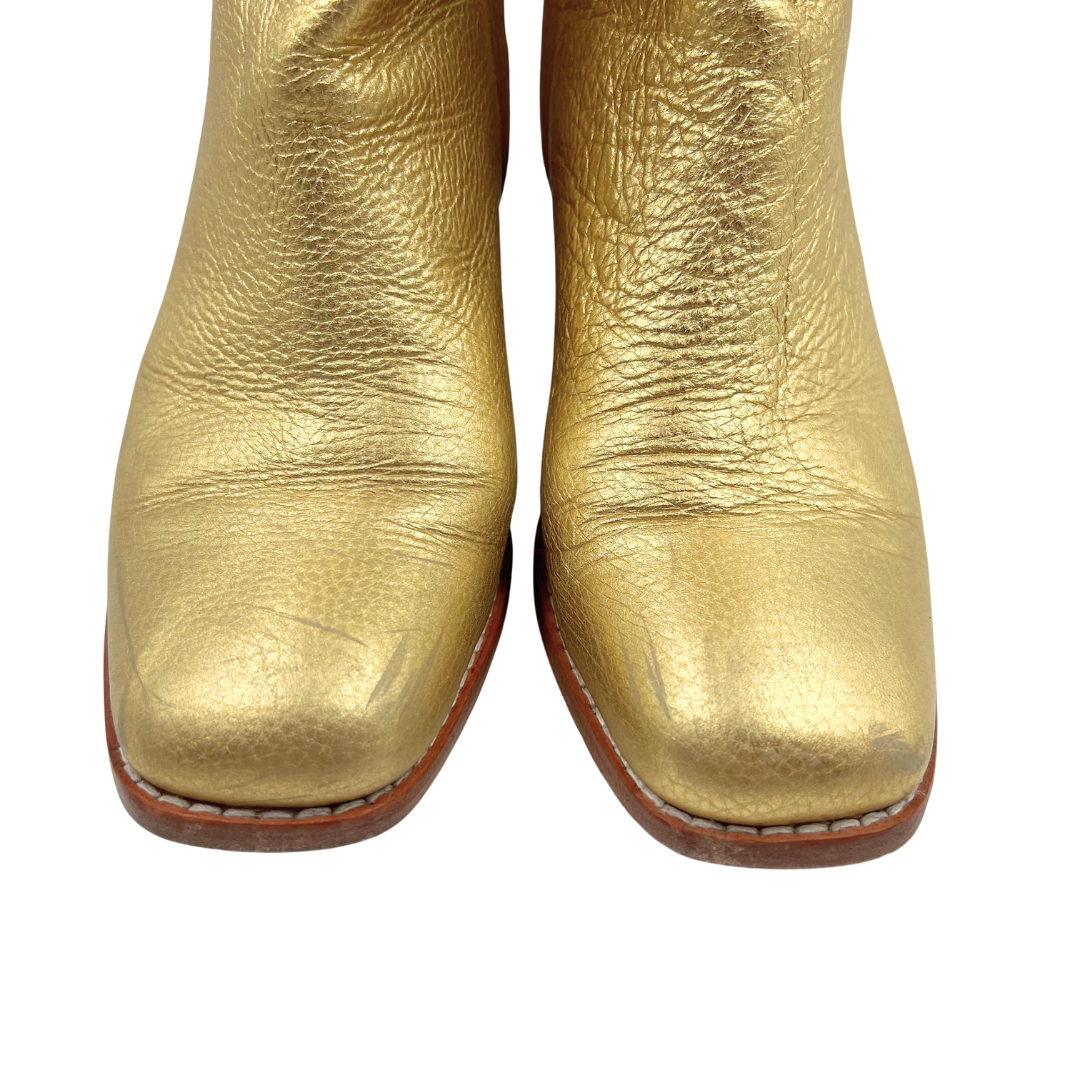 Maryam Nassir Zadeh 10 40 Gold Leather Booties