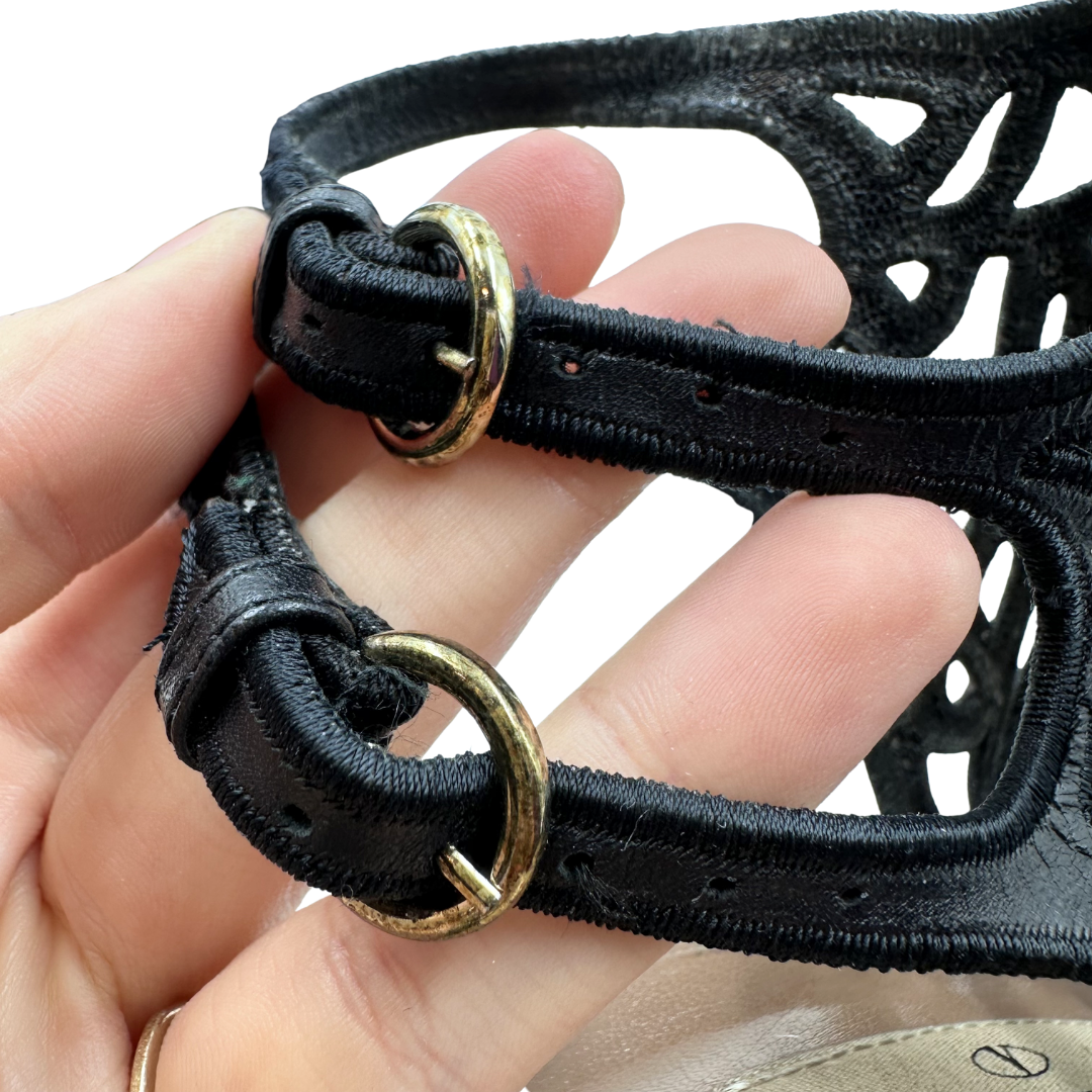 Valentino 37 Black Leather Heels