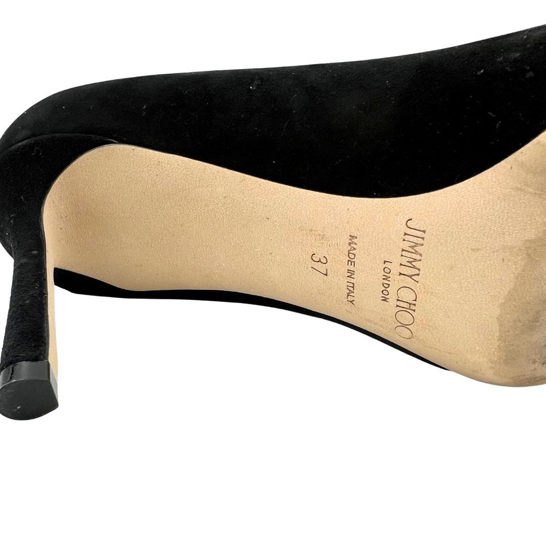 Jimmy Choo 7 Black Suede Heels