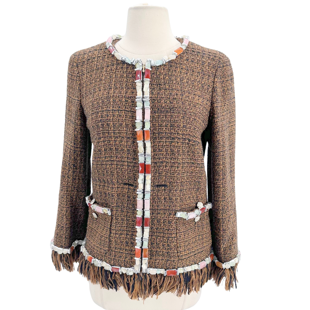 Chanel Size 6 38 Brown Multi Jacket