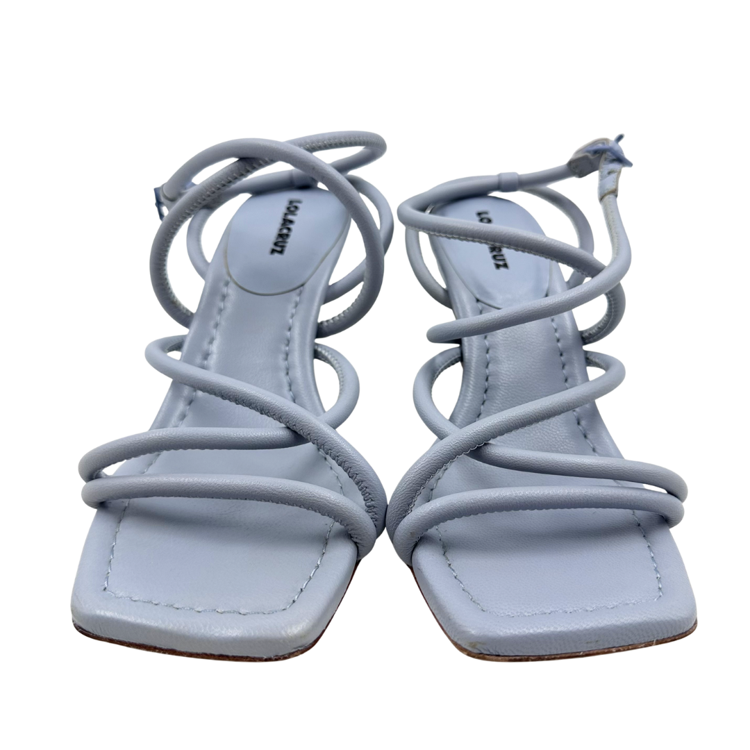 Lola Cruz 36 Light Blue Leather Heels