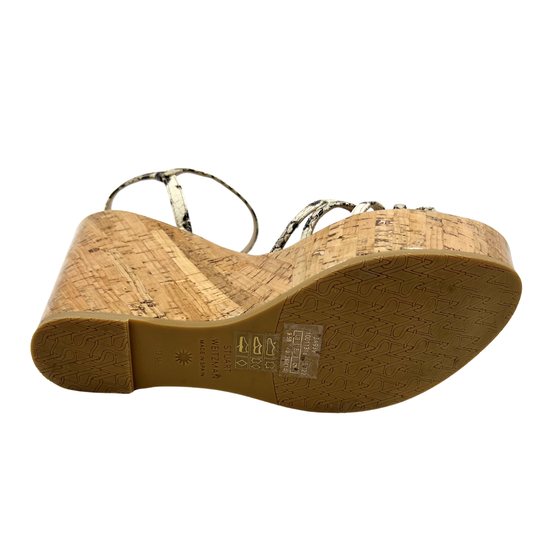 Stuart Weitzman 9.5 Animal Print cork/leather Heels