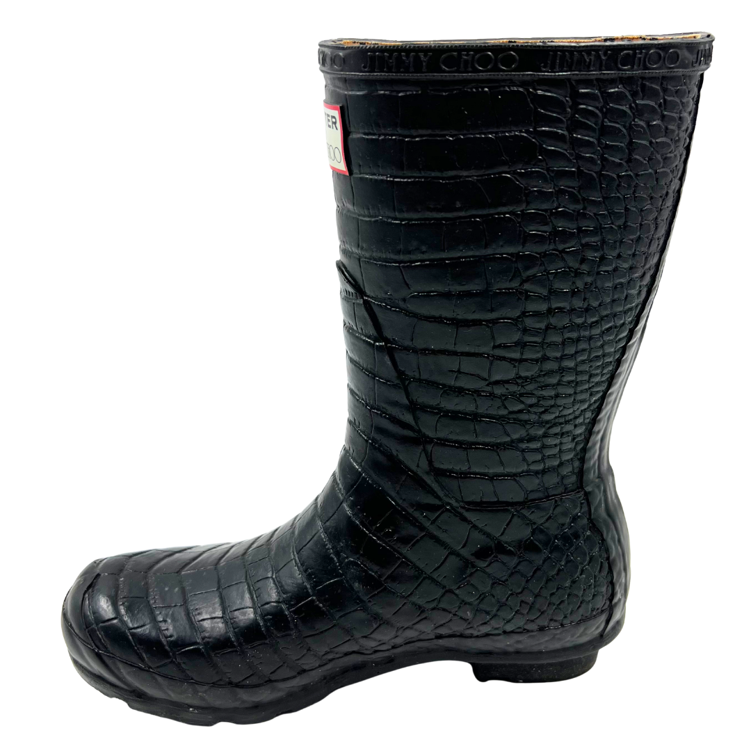 Hunter & Jimmy Choo 8 Black Rain Boots