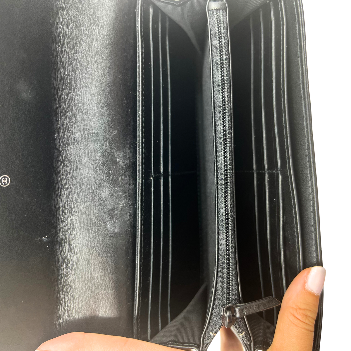 Chanel So Black Chevron Flap Wallet