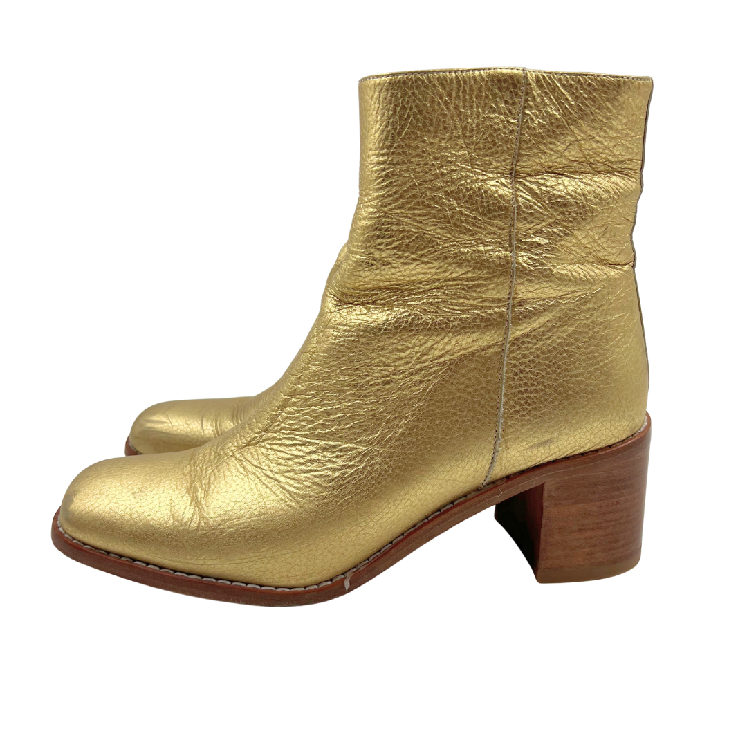 Maryam Nassir Zadeh 10 40 Gold Leather Booties