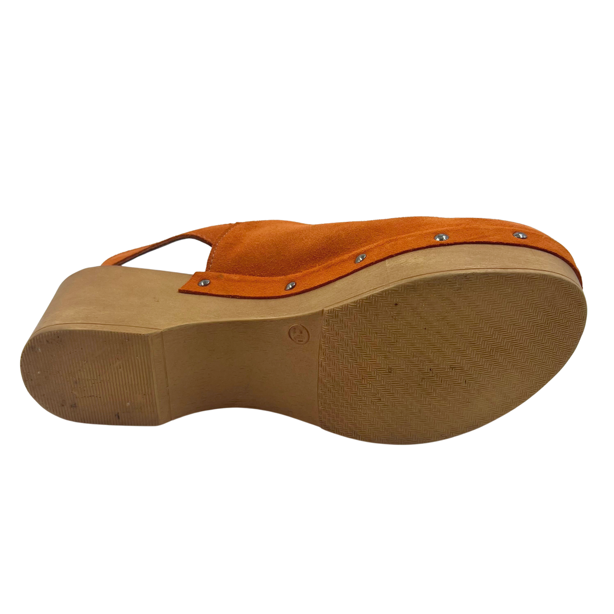 massimo santini 40 Orange Suede Mules