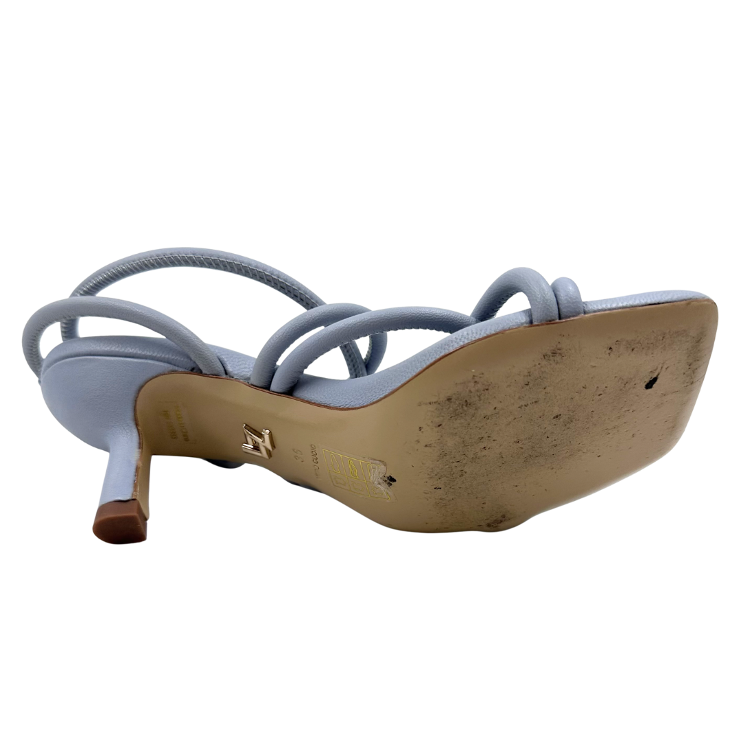 Lola Cruz 36 Light Blue Leather Heels