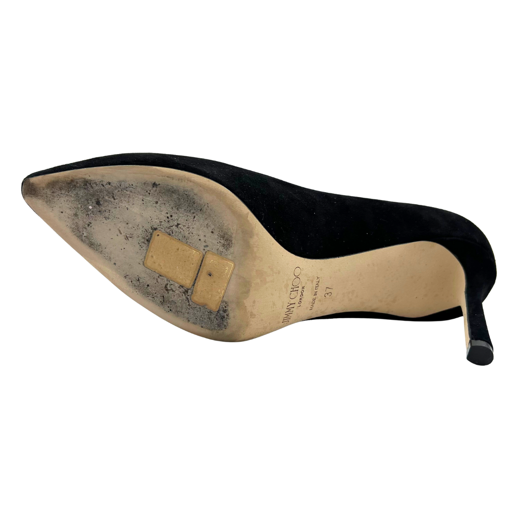 Jimmy Choo 7 Black Suede Heels