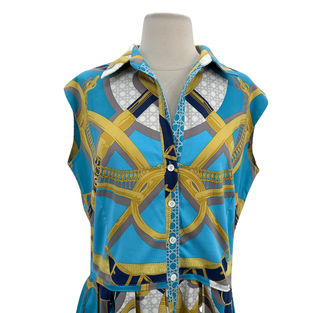 Samantha Sung Blue/Gold Dress