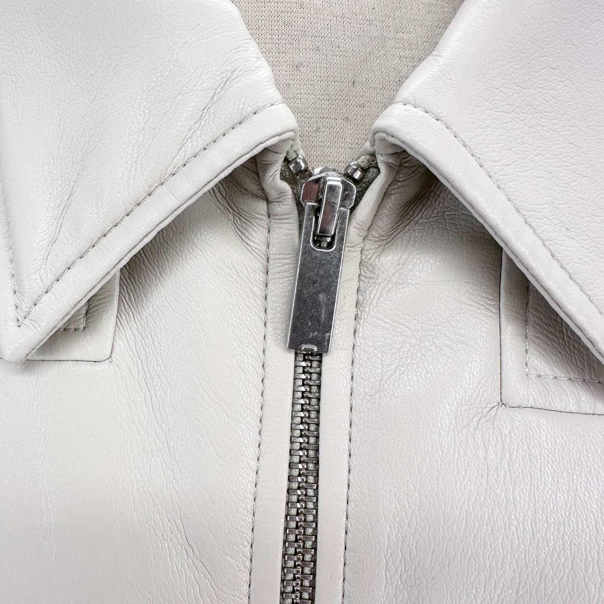 Babaton Ivory Leather Jacket