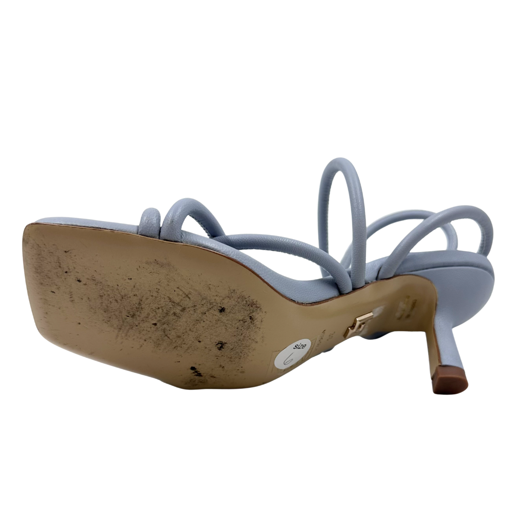 Lola Cruz 36 Light Blue Leather Heels