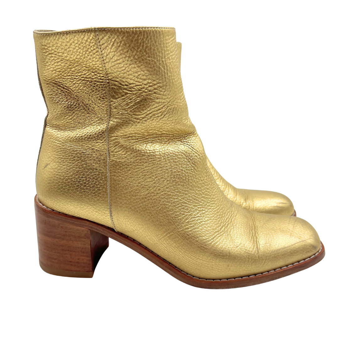 Maryam Nassir Zadeh 10 40 Gold Leather Booties