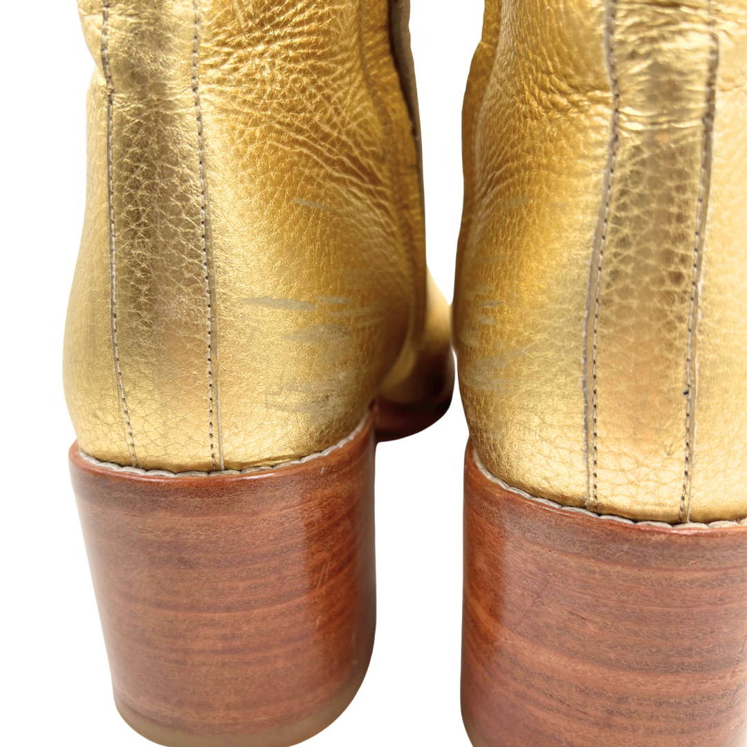 Maryam Nassir Zadeh 10 40 Gold Leather Booties