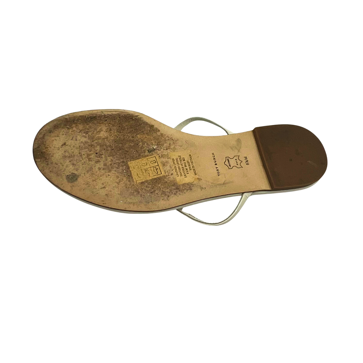 Tory Burch 8 White Leather Flats