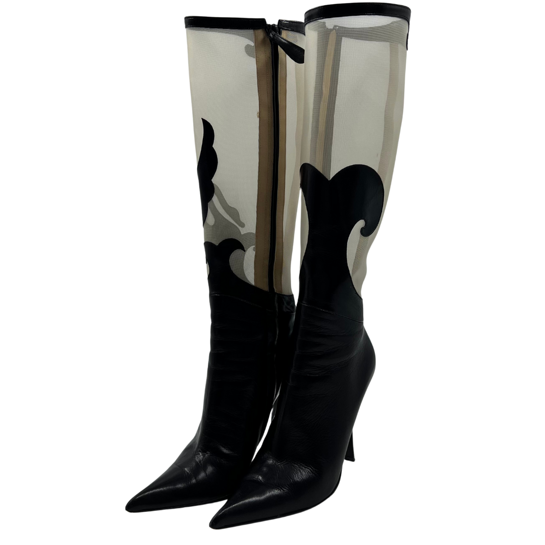 Vicini 9 39 Black Leather Boots