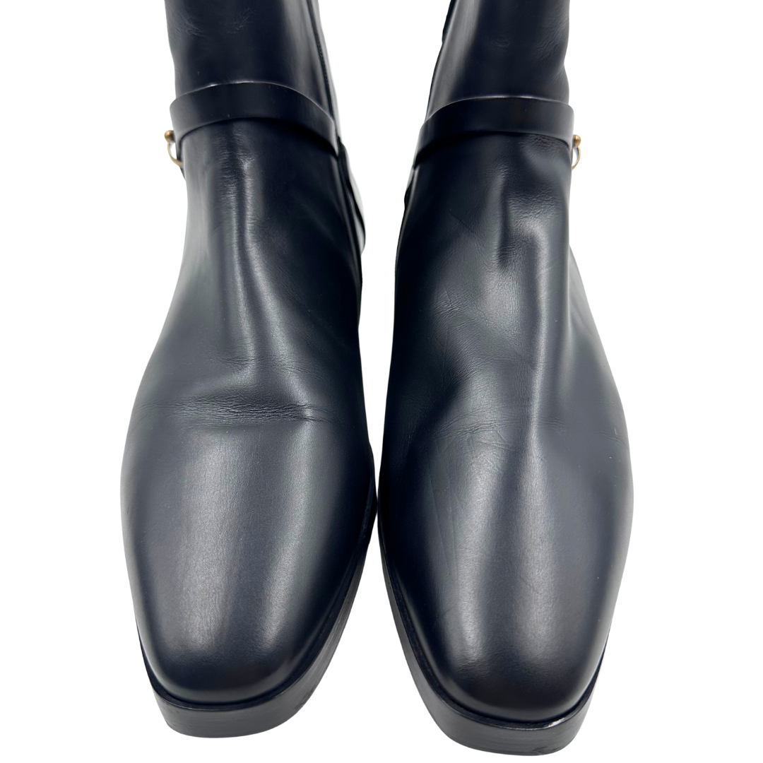 Gucci 9.5 Black Leather Booties