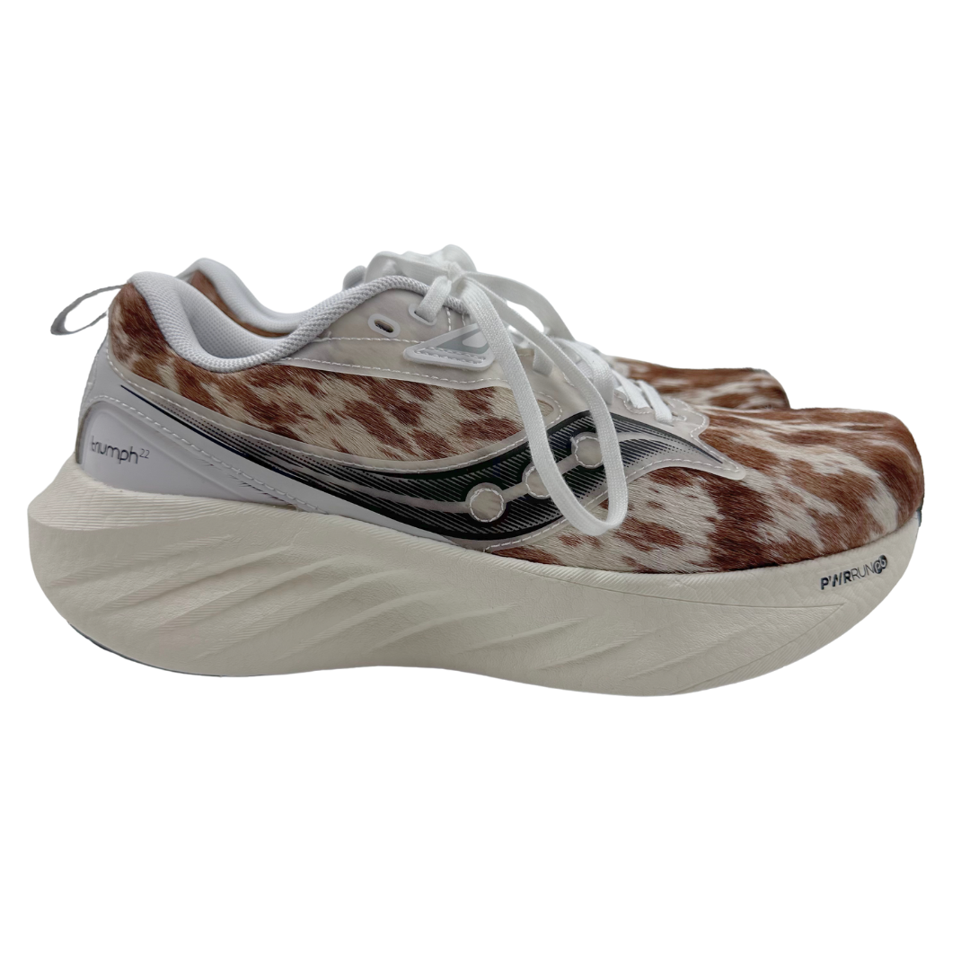 Saucony Triumph 7.5 White/Brown Pony Hair Sneakers