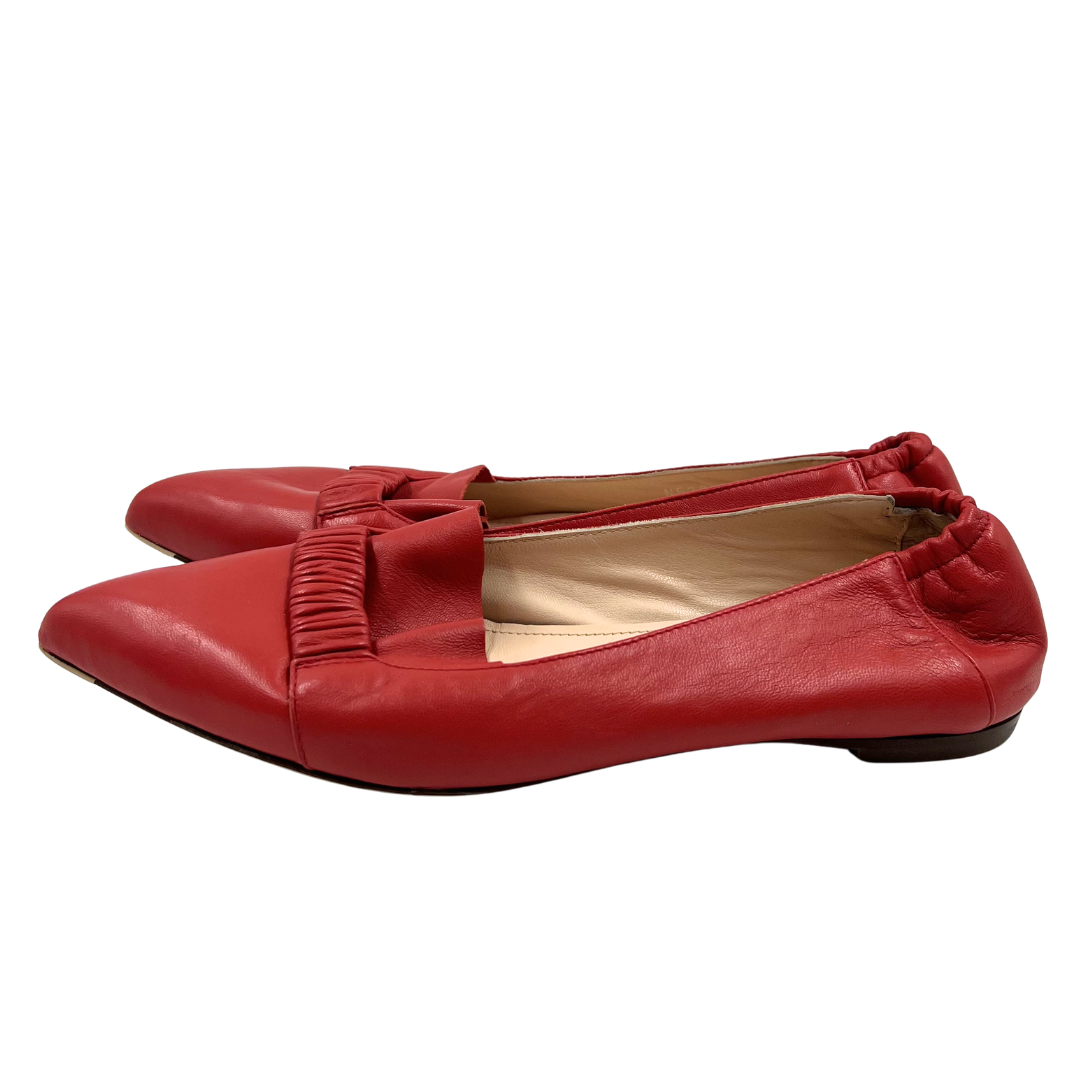 AGL 9 39.5 Red Leather Slip Ons