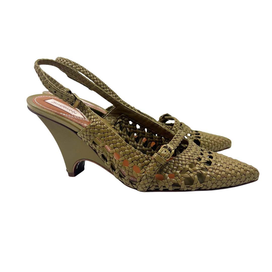 Zimmermann 40 Brown Leather Slingbacks