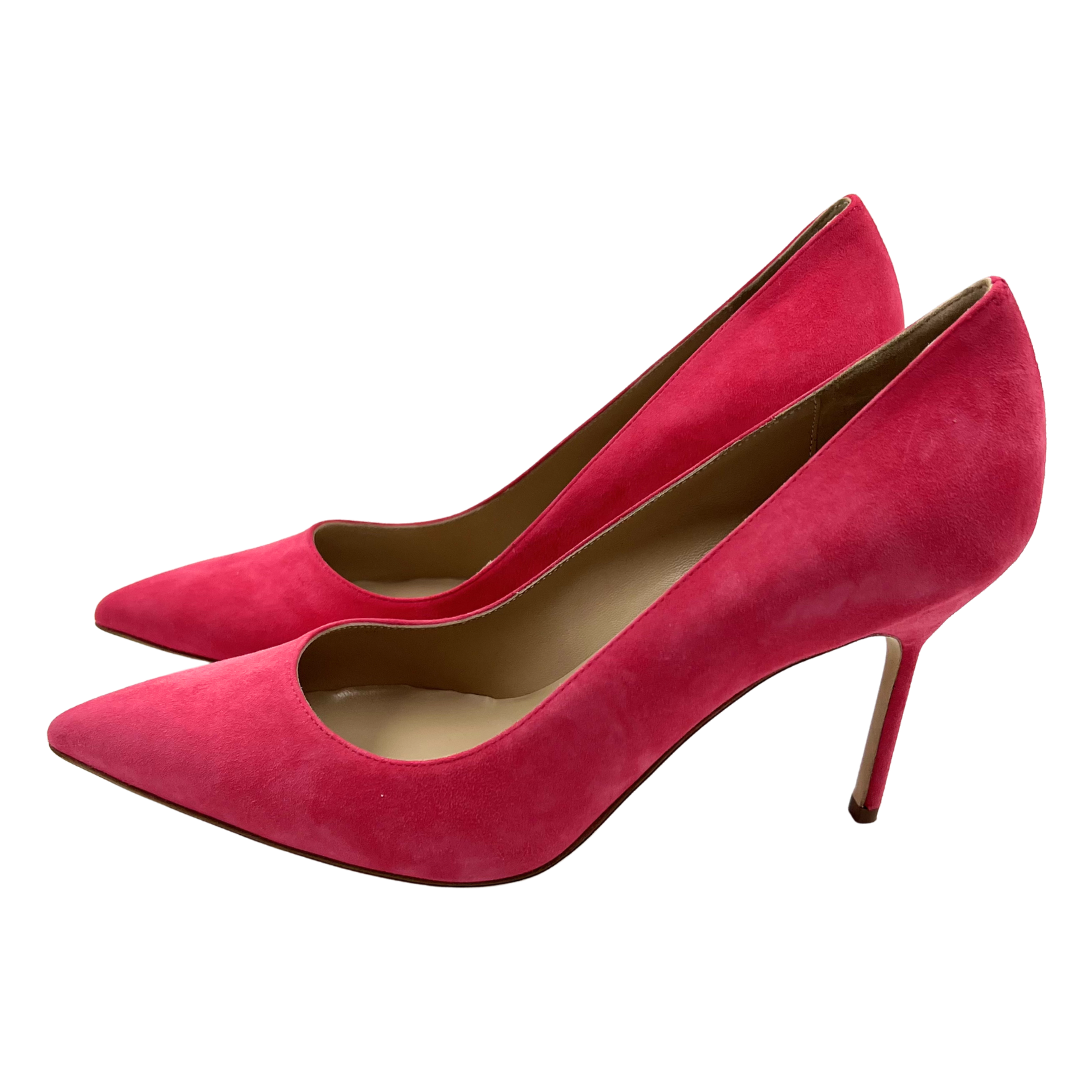 Manolo Blahnik 7.5 38.5 Pink Suede Pumps