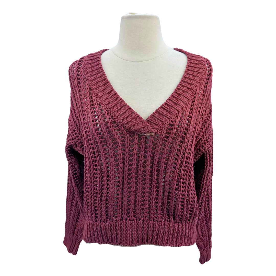 Brunello Cuccinelli Rust Knit Top