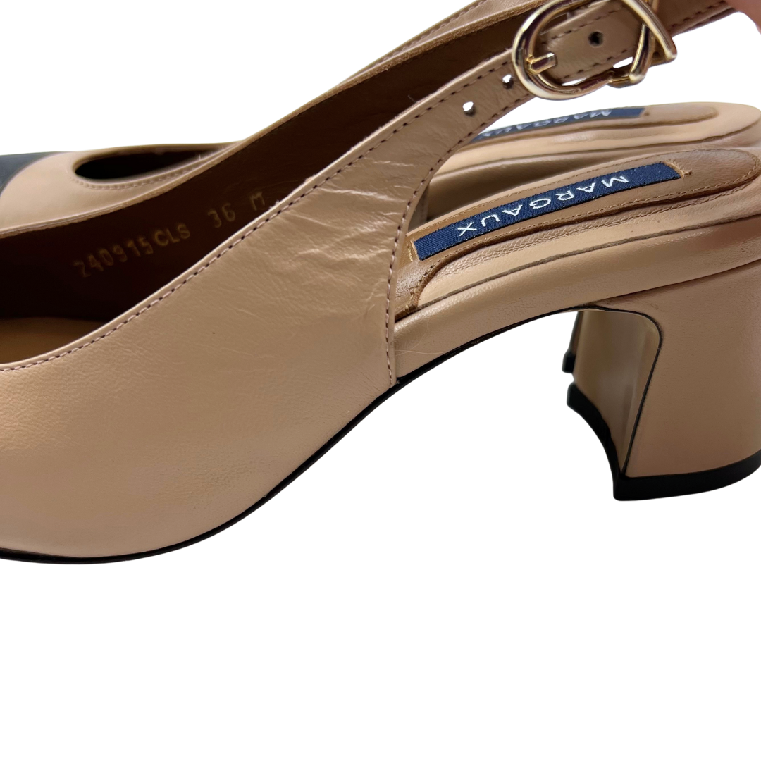 MARGAUX 6 36 Black/Natural Leather Heels