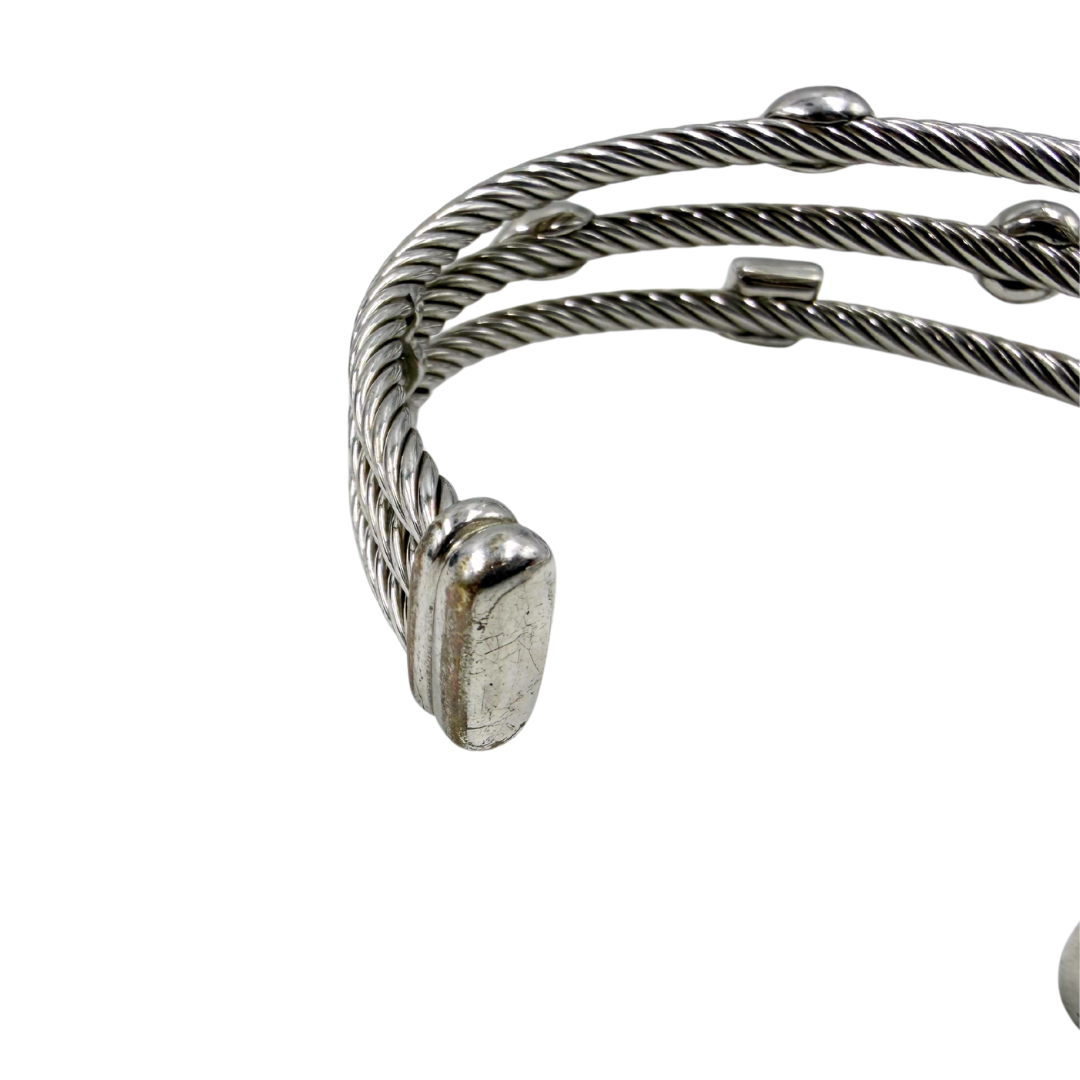 David Yurman Confetti Diamond Cuff 3 Strand Bracelet
