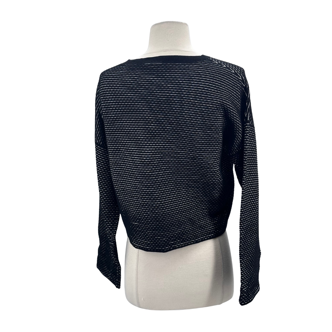Theory Black/white Knit Top