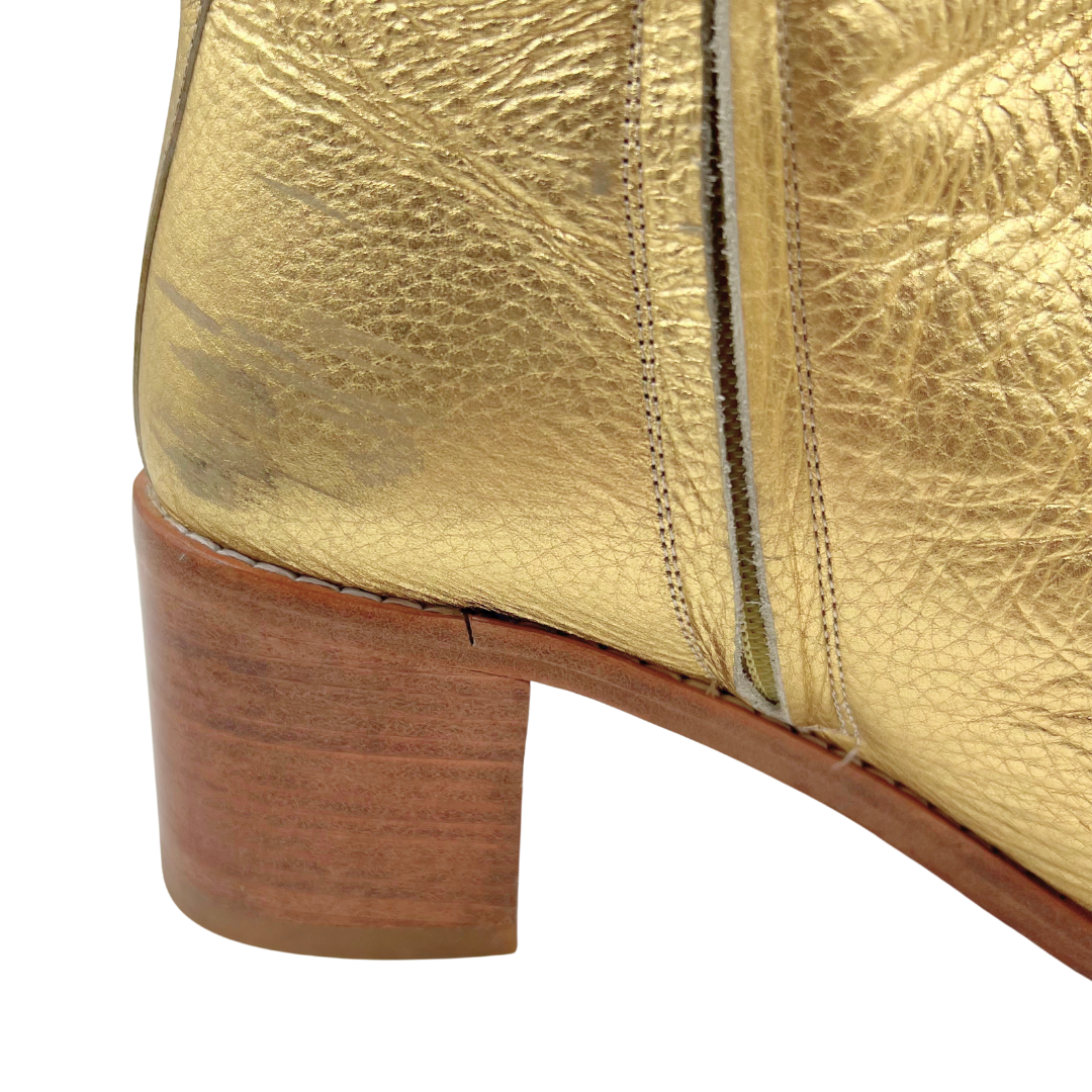 Maryam Nassir Zadeh 10 40 Gold Leather Booties