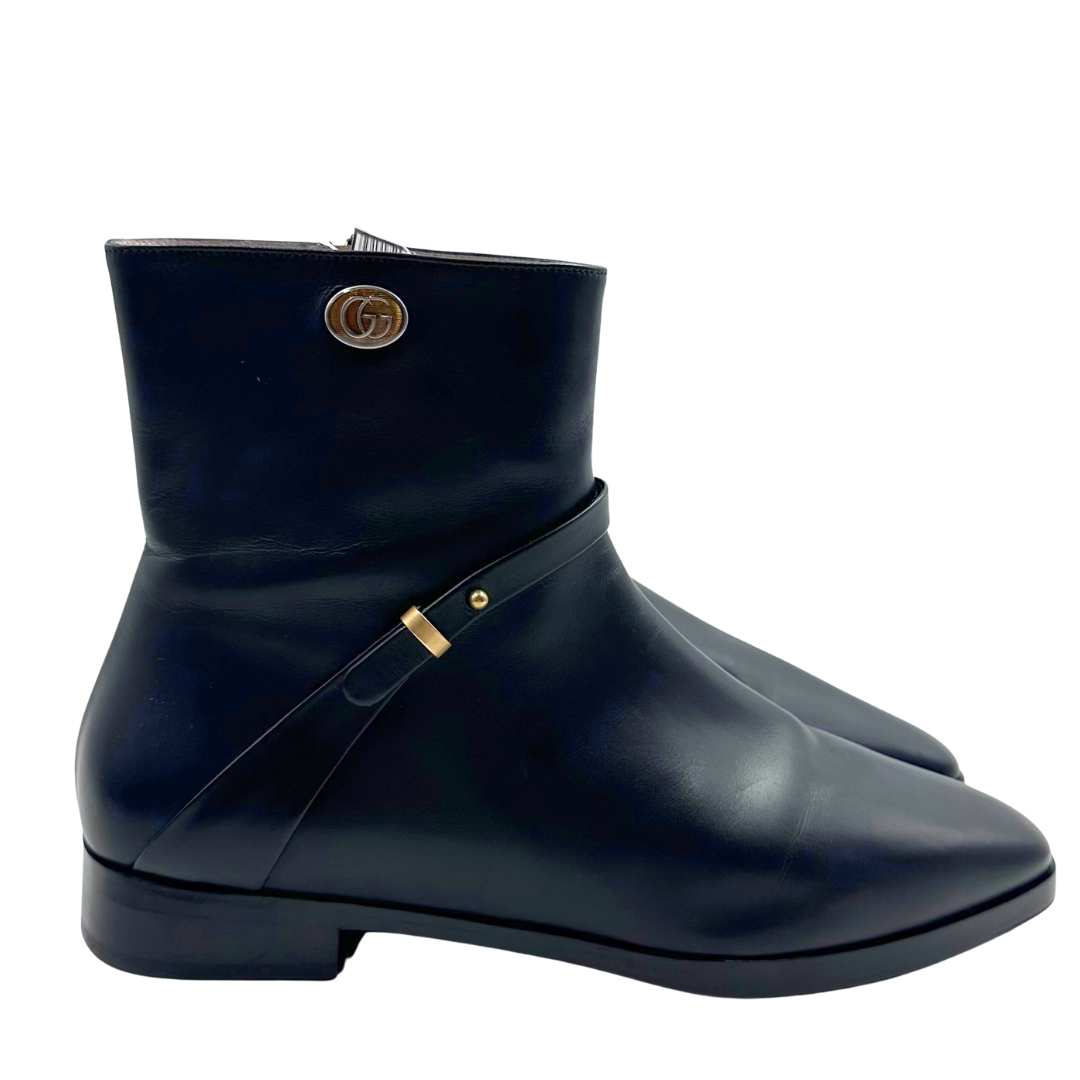 Gucci 9.5 Black Leather Booties