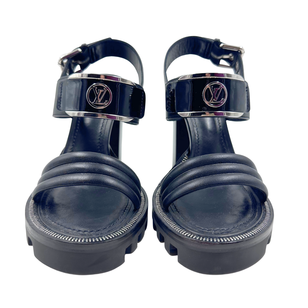 お値下げ）LOUIS VUITTON ブラック チェーンミュール　37.5 お値下げ）LOUIS VUITTON ブラック チェーンミュール 37.5