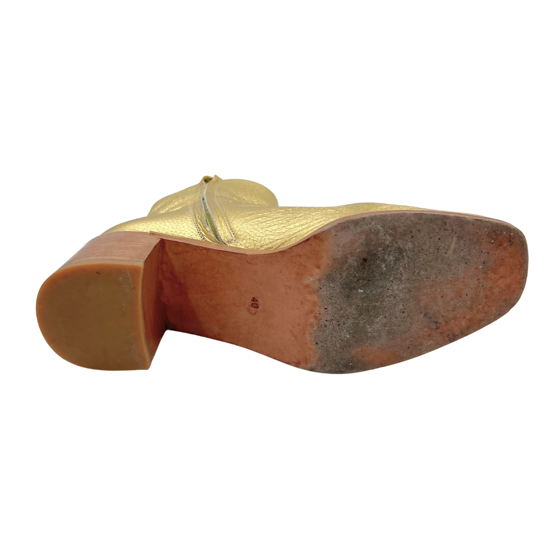 Maryam Nassir Zadeh 10 40 Gold Leather Booties