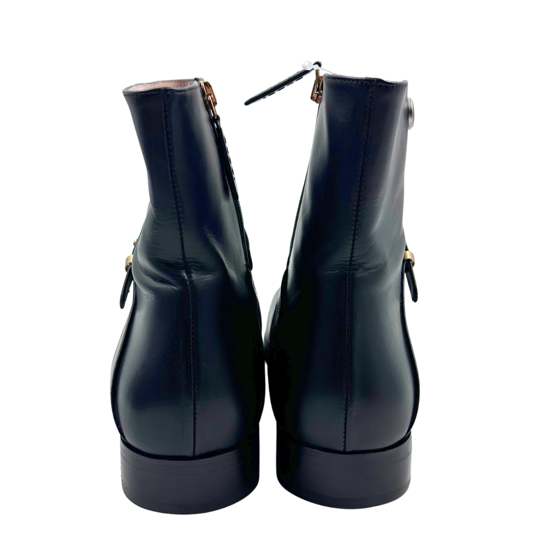 Gucci 9.5 Black Leather Booties