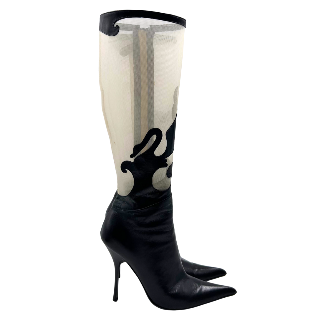 Vicini 9 39 Black Leather Boots