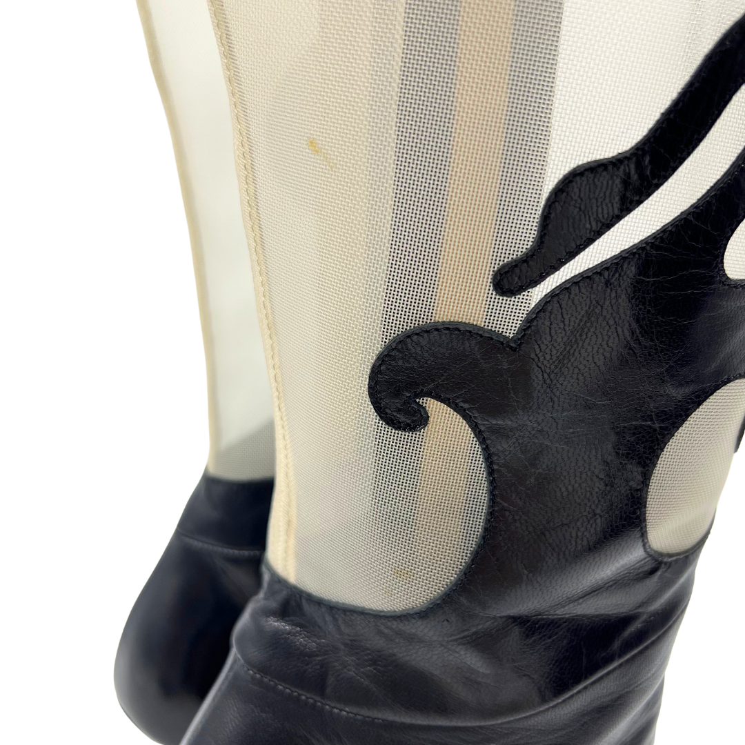 Vicini 9 39 Black Leather Boots