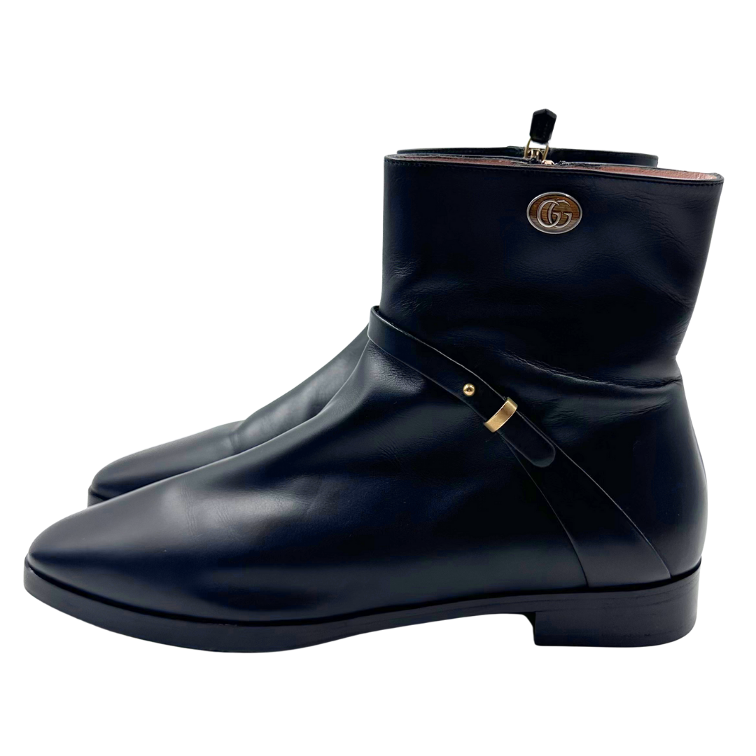 Gucci 9.5 Black Leather Booties