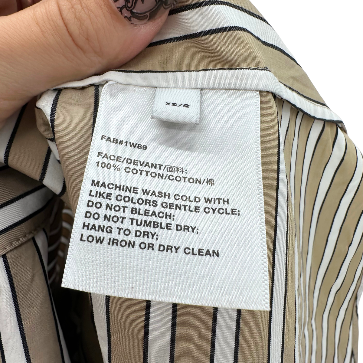 Lafayette 148 Tan/White Button up