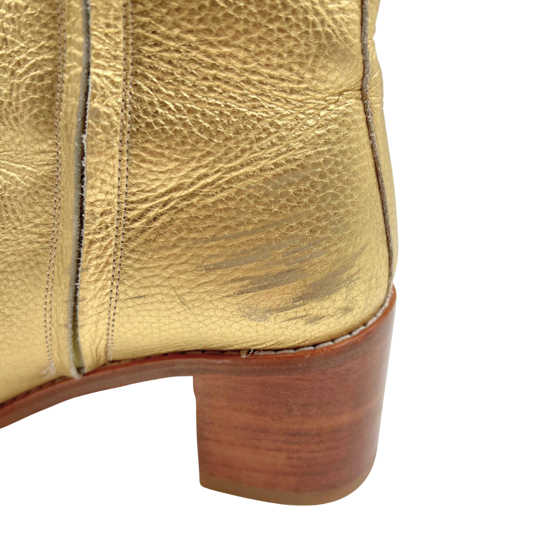 Maryam Nassir Zadeh 10 40 Gold Leather Booties