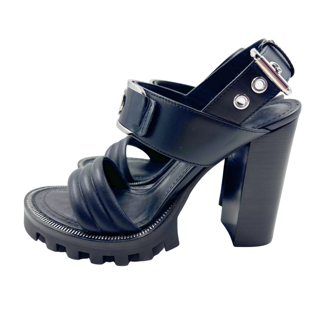 お値下げ）LOUIS VUITTON ブラック チェーンミュール　37.5 お値下げ）LOUIS VUITTON ブラック チェーンミュール 37.5 - メルカリ