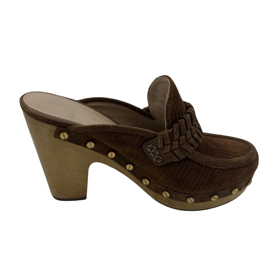 Veronica Beard 6.5 Brown Delia Clogs