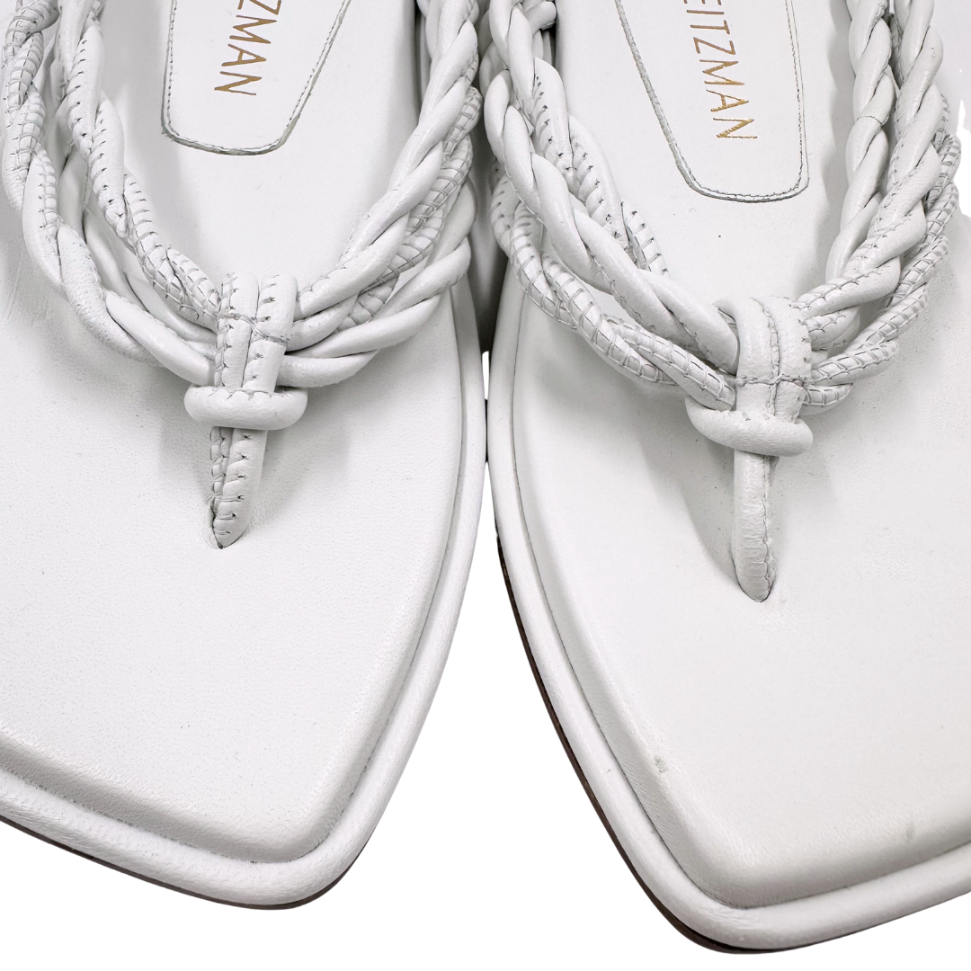 Stuart Weitzman 8.5 White Calypso Flip Flop