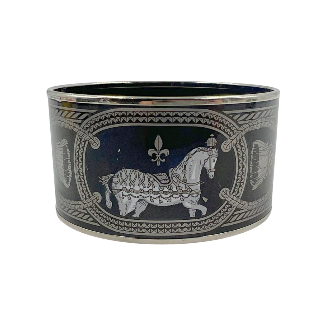 Hermès Extra Wide Enamel Bangle Bracelet