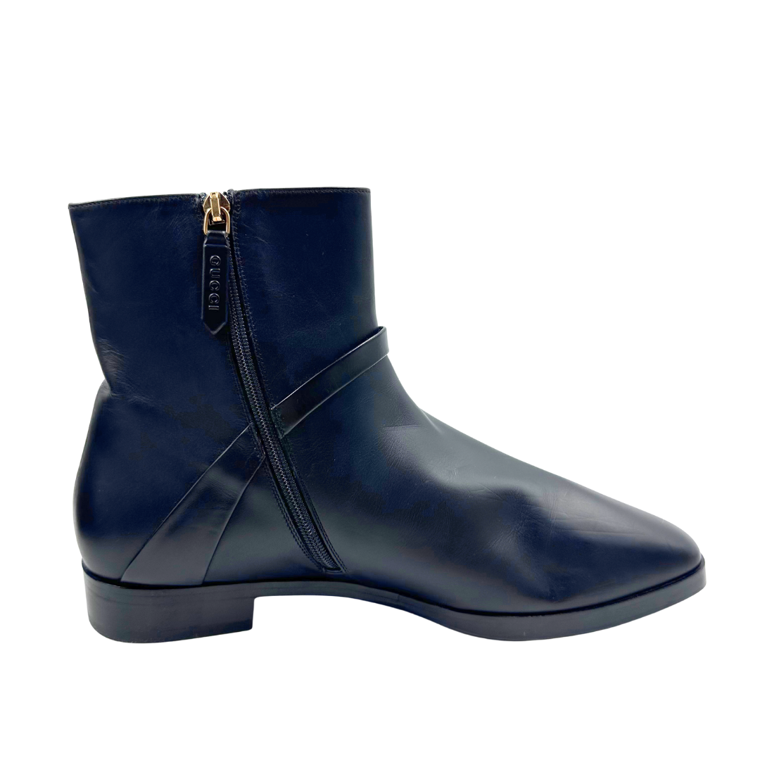 Gucci 9.5 Black Leather Booties
