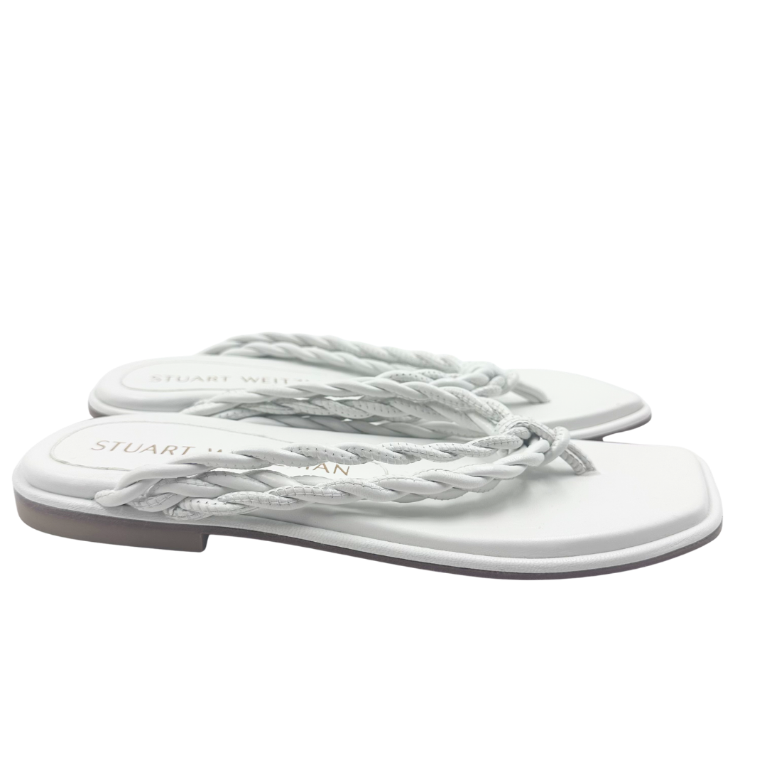 Stuart Weitzman 8.5 White Calypso Flip Flop