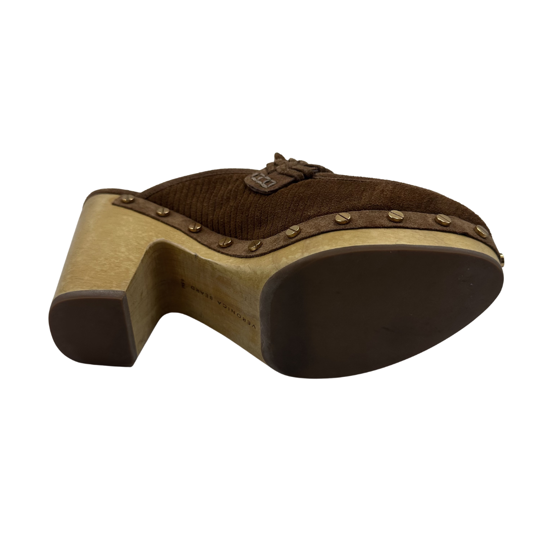 Veronica Beard 6.5 Brown Delia Clogs