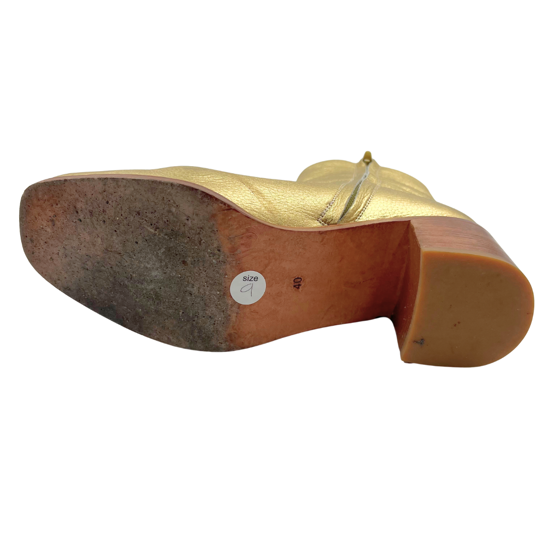Maryam Nassir Zadeh 10 40 Gold Leather Booties